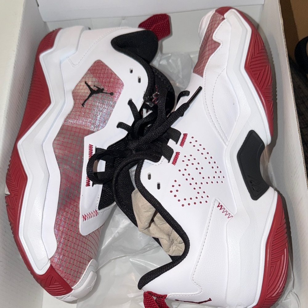 Jordan White and Red Sneakers